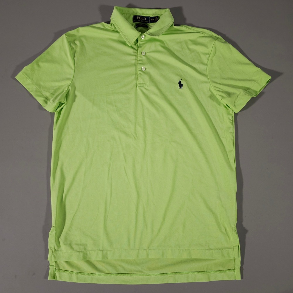 Polo Ralph Lauren Polo Shirt Mens Medium Lime Green Performance Short Sleeve